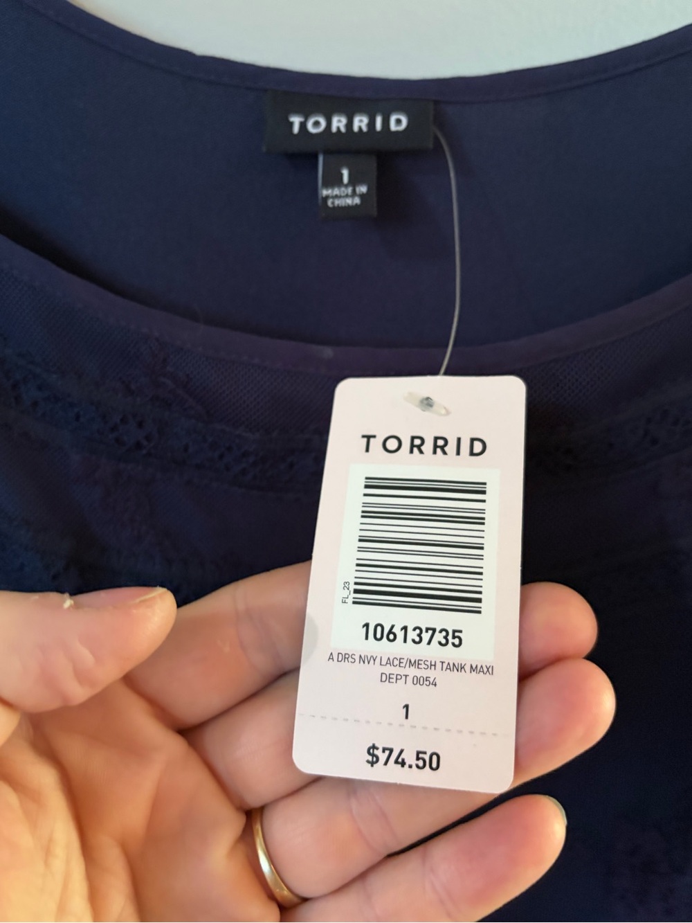 Torrid Navy Blue Lace Maxi Dress 1 - Picture 4 of 4